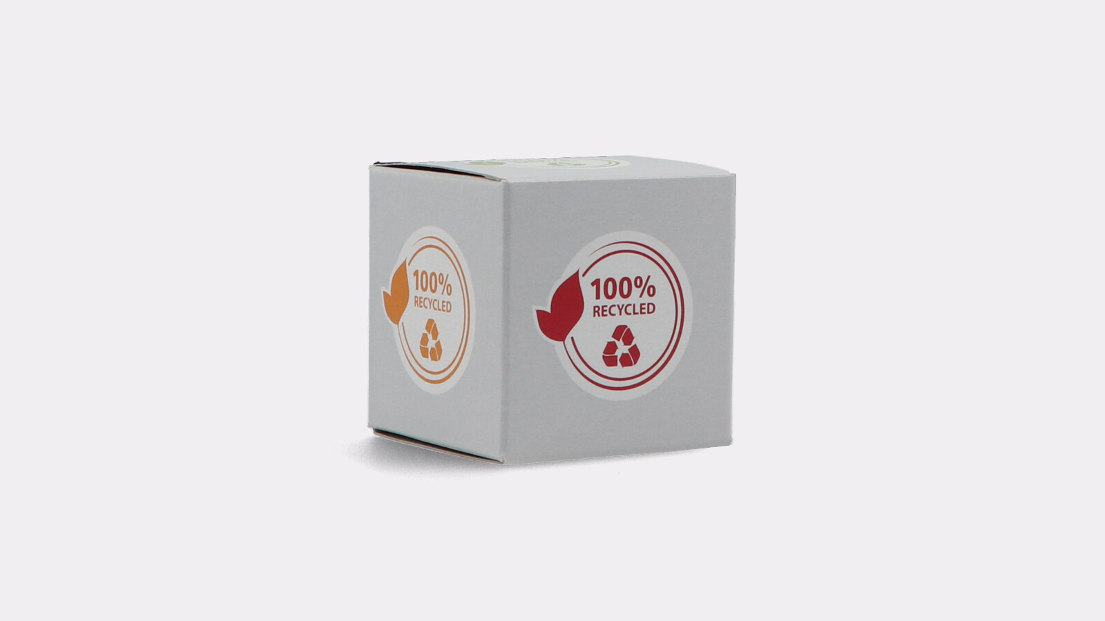 100 per cent recycled folding boxboard white with 4c printing