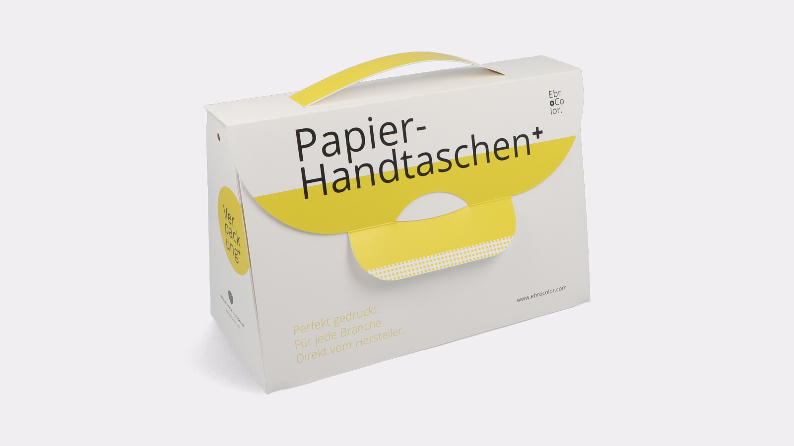 Papier-Handtasche aus Chromosulfatkarton einseitig gestrichen