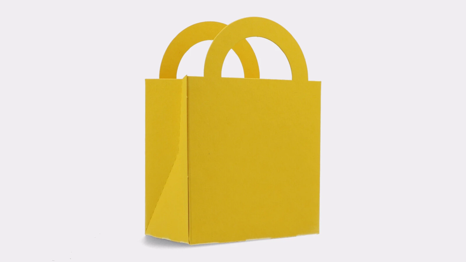 Cardboard bag in yellow