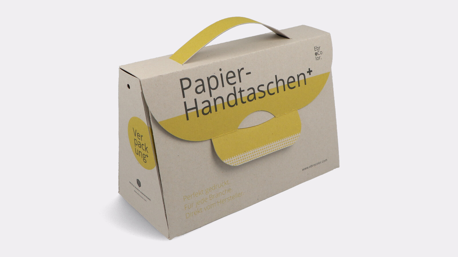 Papier-Handtasche aus Recyclingkarton grau