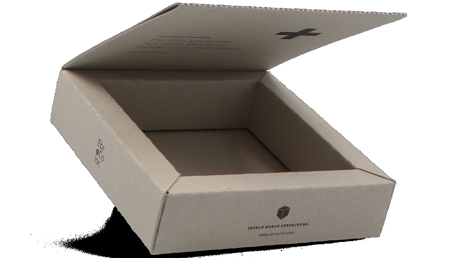 Boîte magnétique ouverte en carton recyclé gris