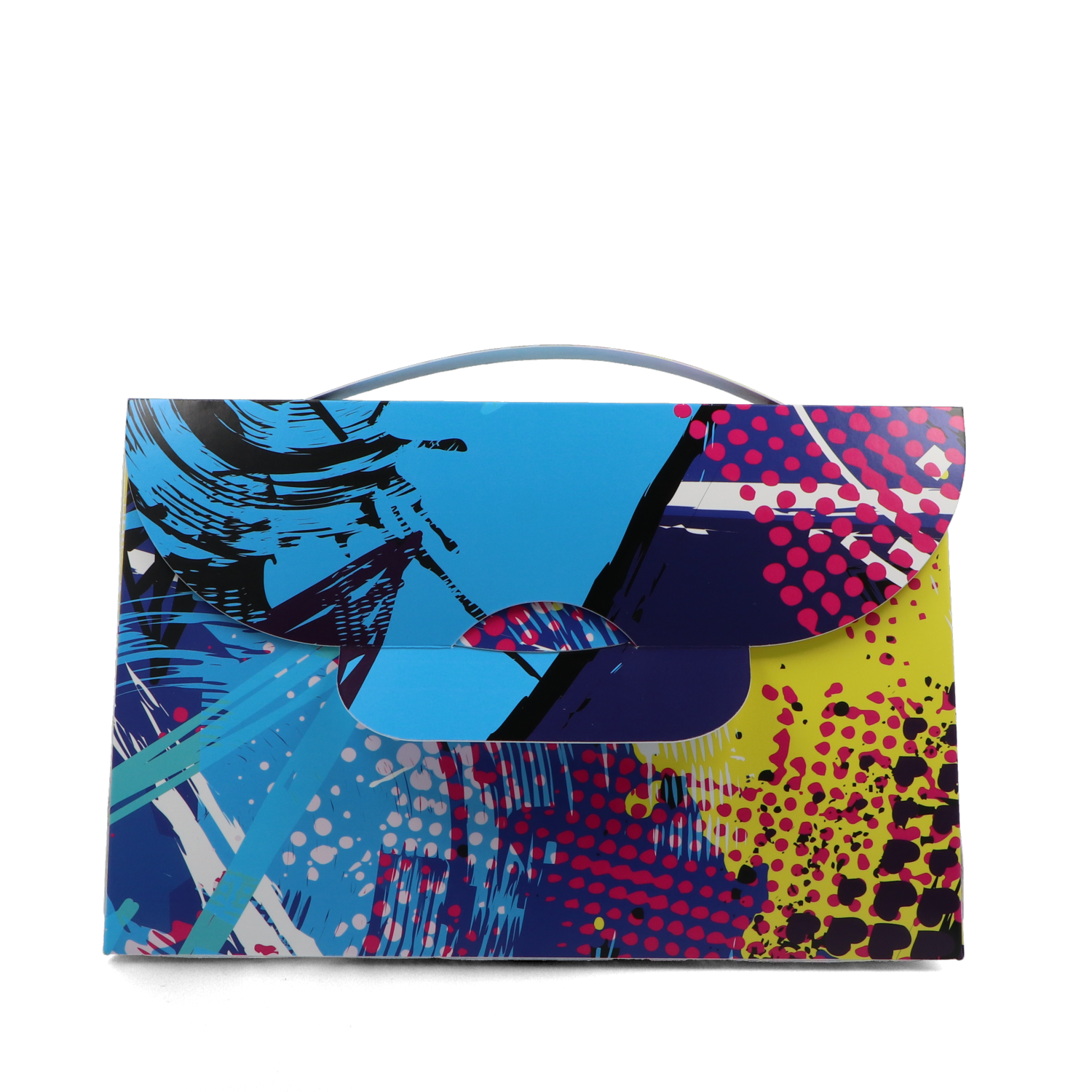 Papier-Handtasche mit Graffiti Design von vorne