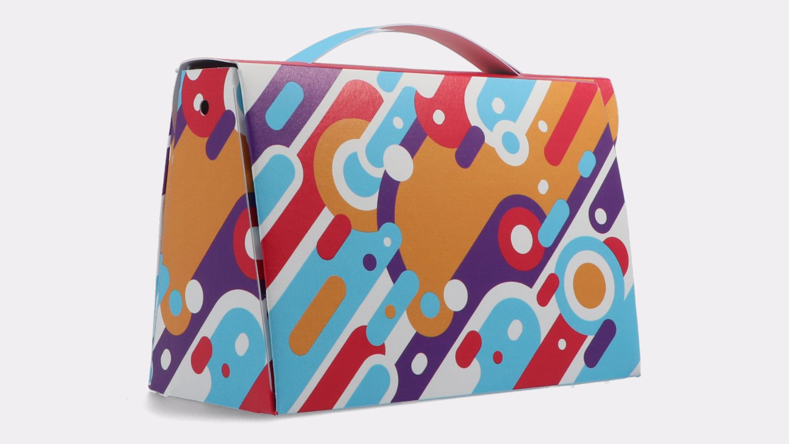 Paper handbag with print from behind