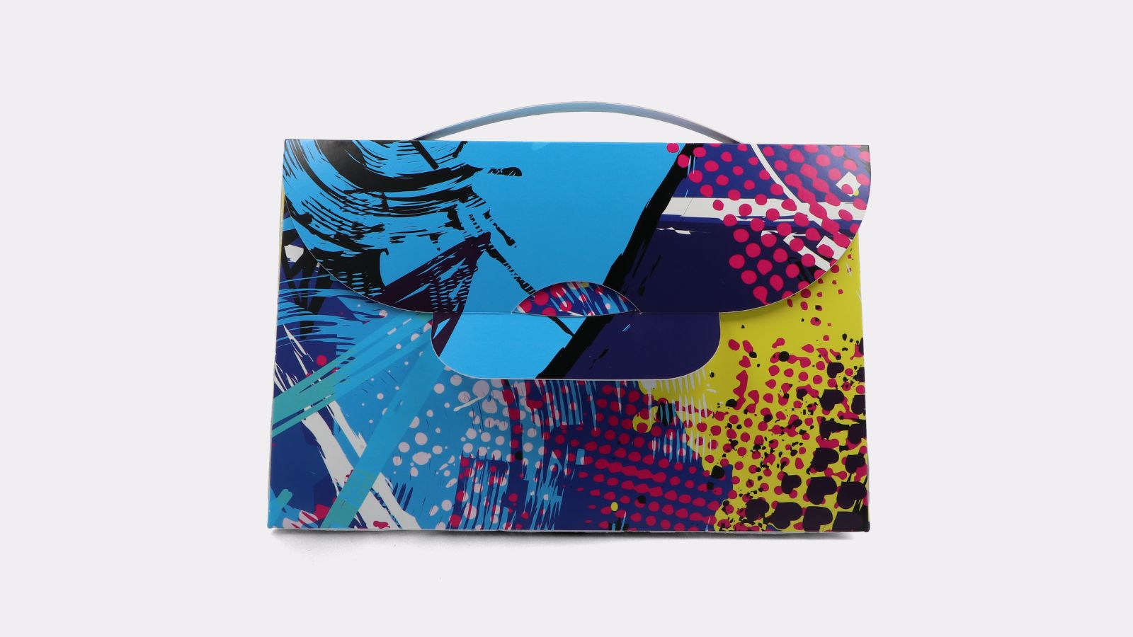 Papier-Handtasche mit Graffiti Design von vorne