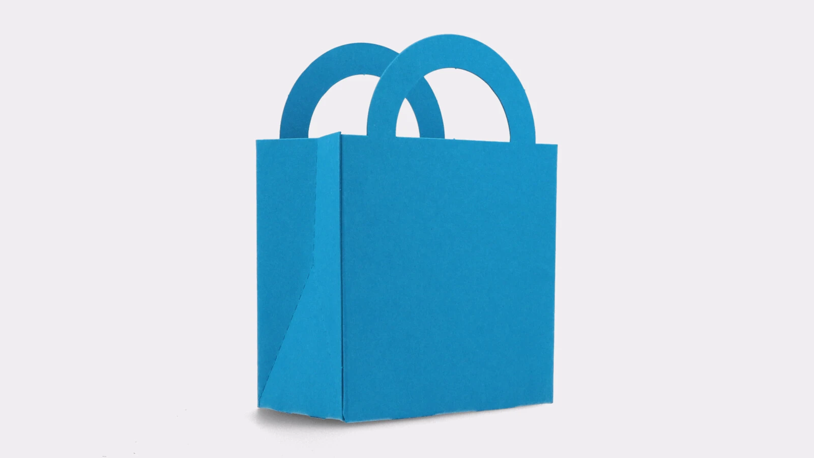 Cardboard bag in light blue