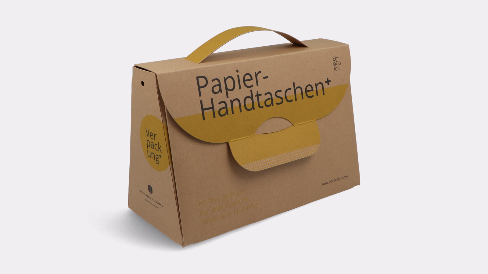 Papier-Handtasche aus Kraftkarton Natur