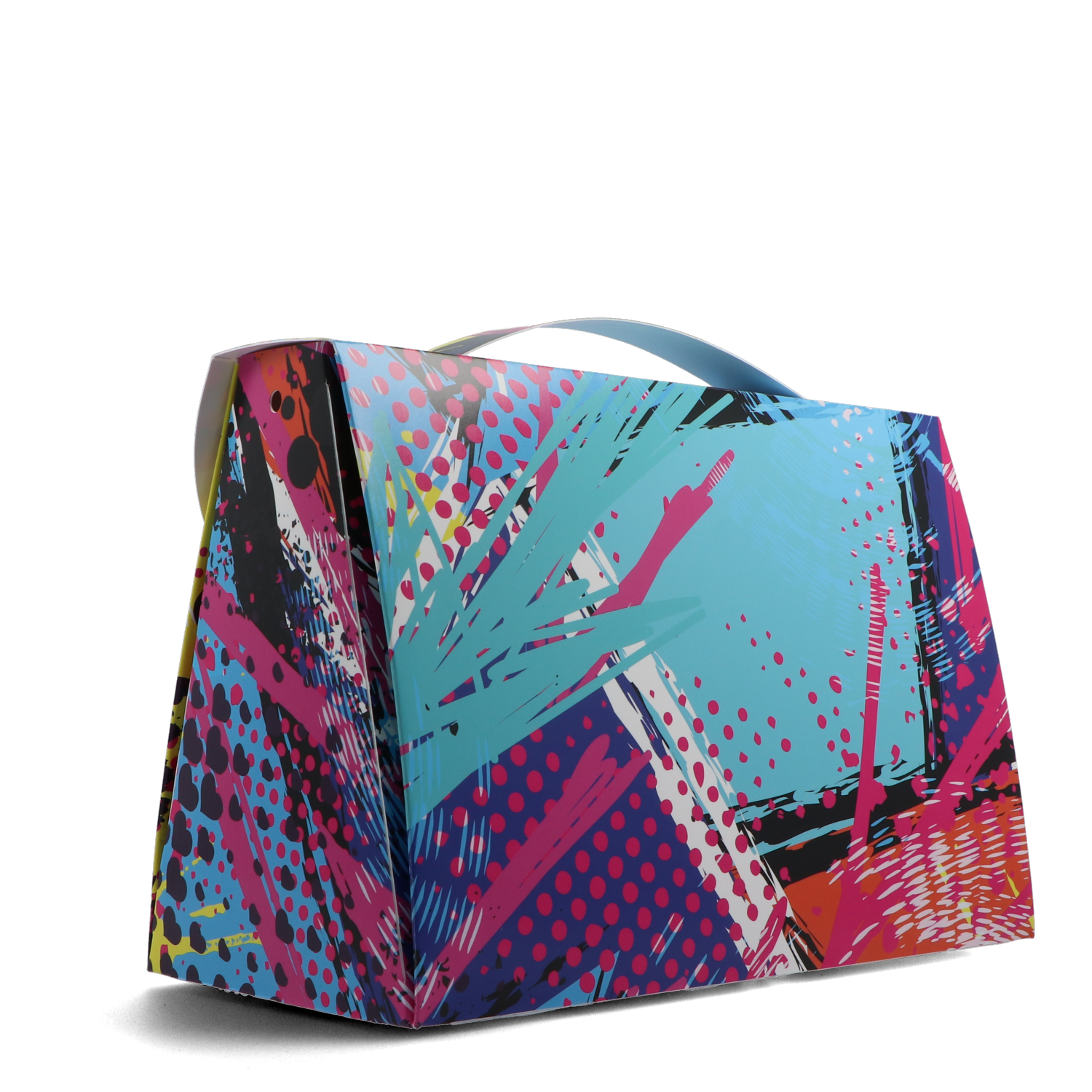 Papier-Handtasche mit Graffiti Design von hinten