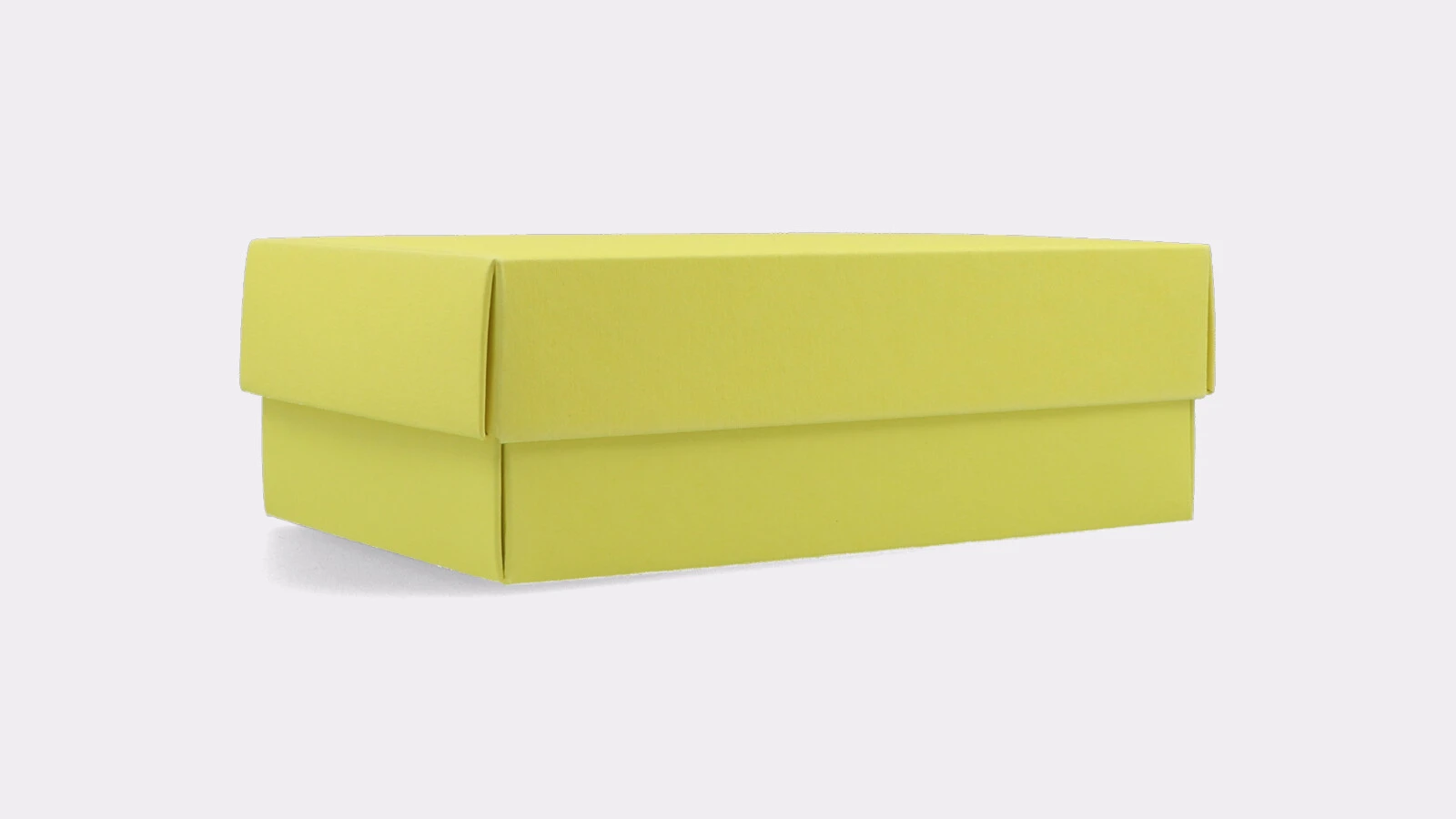 Box with lid and base in light yellow