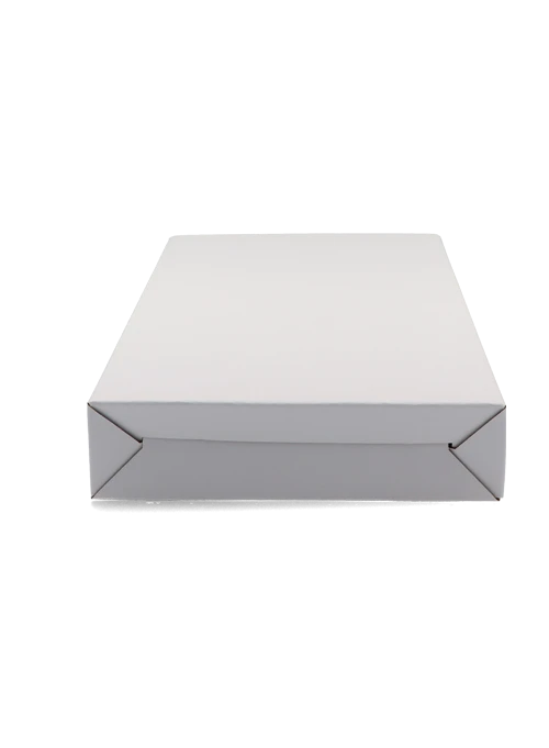Box with flap and insertable bottom made of solid board