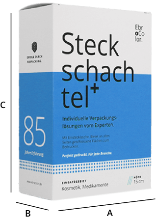Stecklaschen-Schachtel Maße