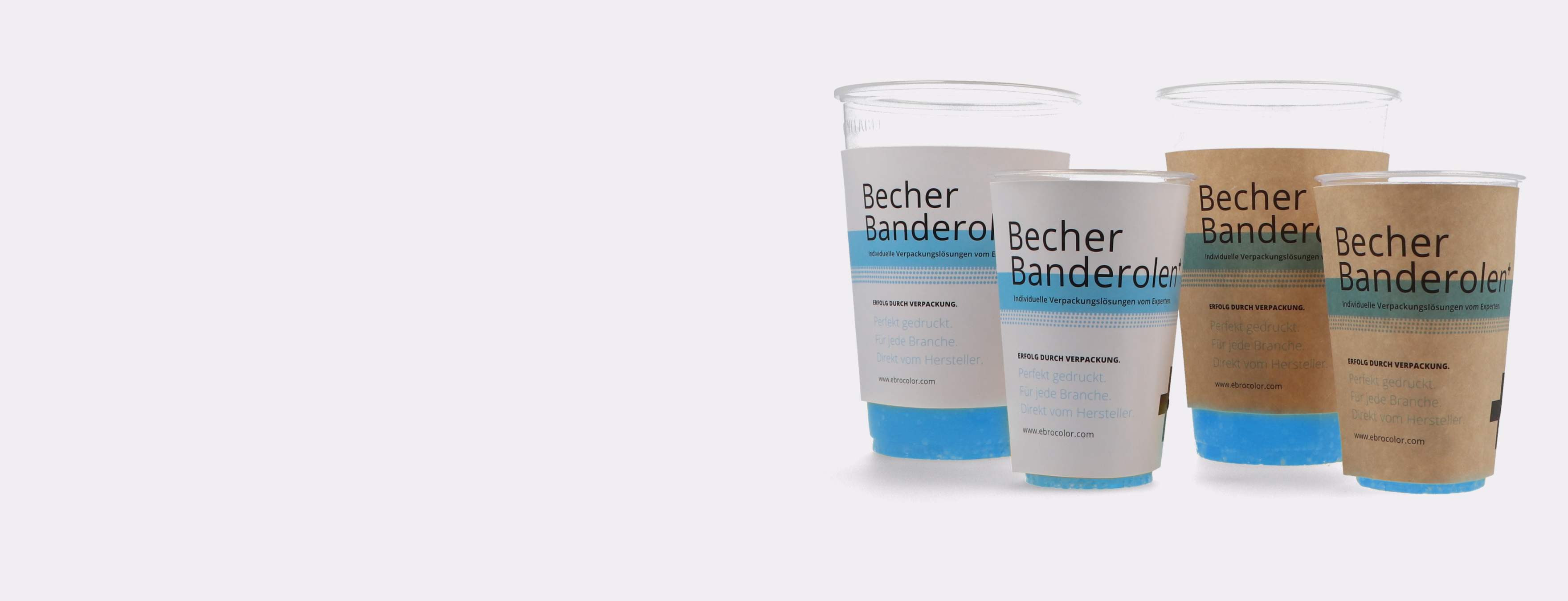 Becherbanderolen bedruckt aus Karton