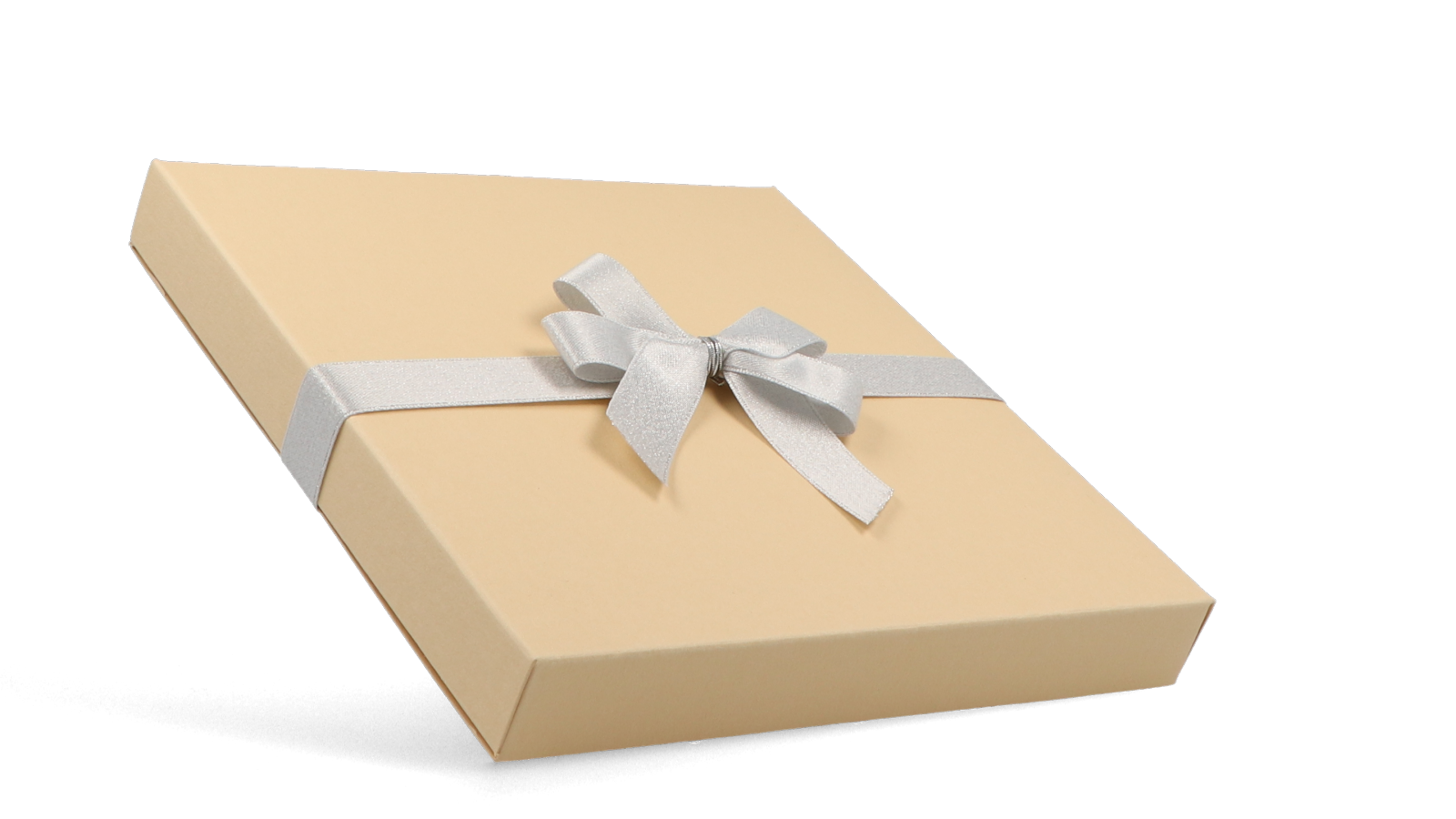 Hellbraune Faltschachtel als Geschenkschachtel mit Schlaufe