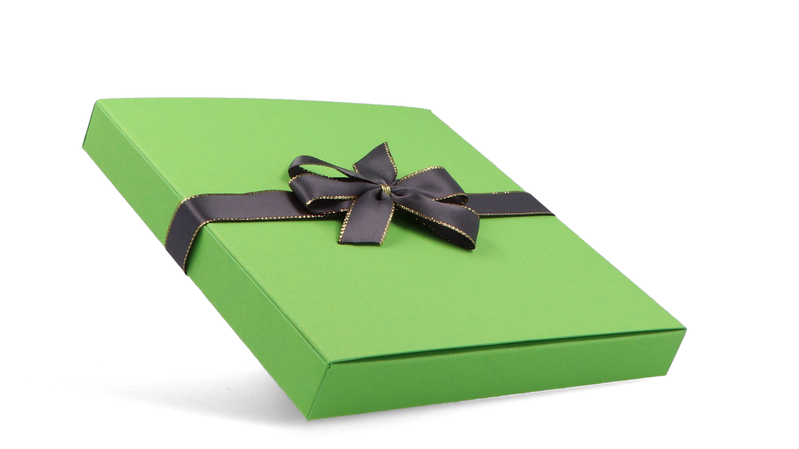 Hellgrüne Faltschachtel als Geschenkschachtel mit Schlaufe