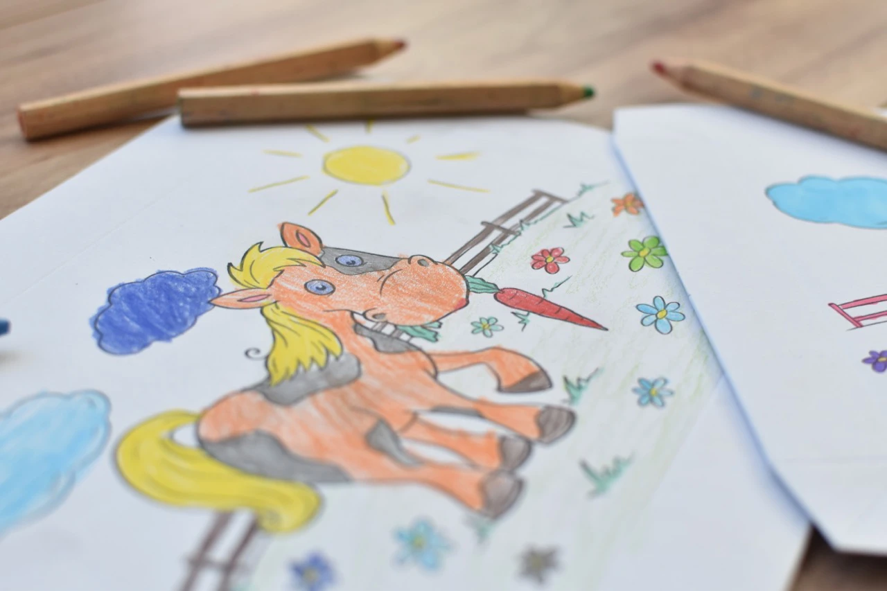 À colorier avec des crayons de cire, crayons de couleur, feutres, stylos fins, tampons ou autocollants
