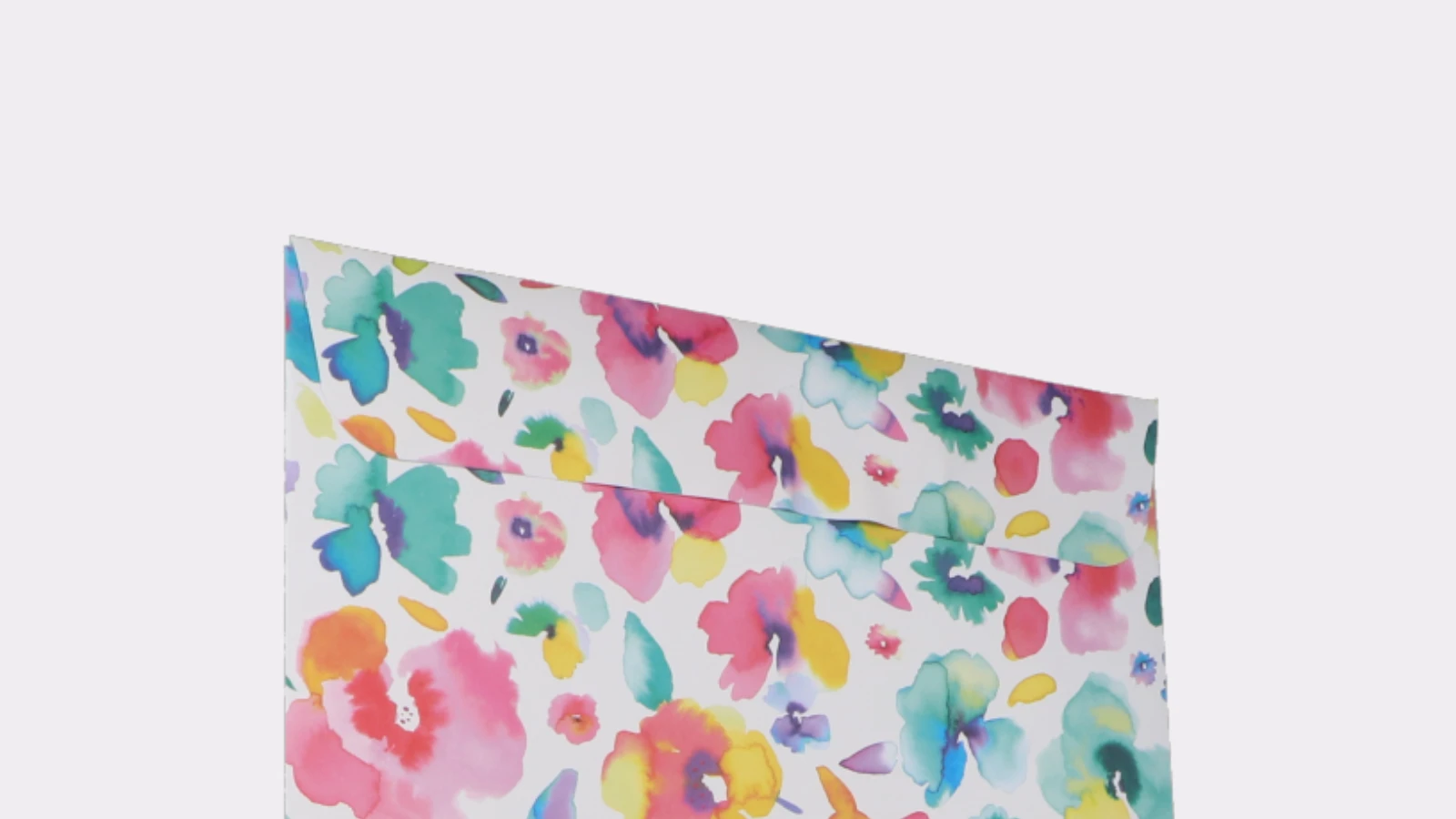 Flat paper bag with closed flap