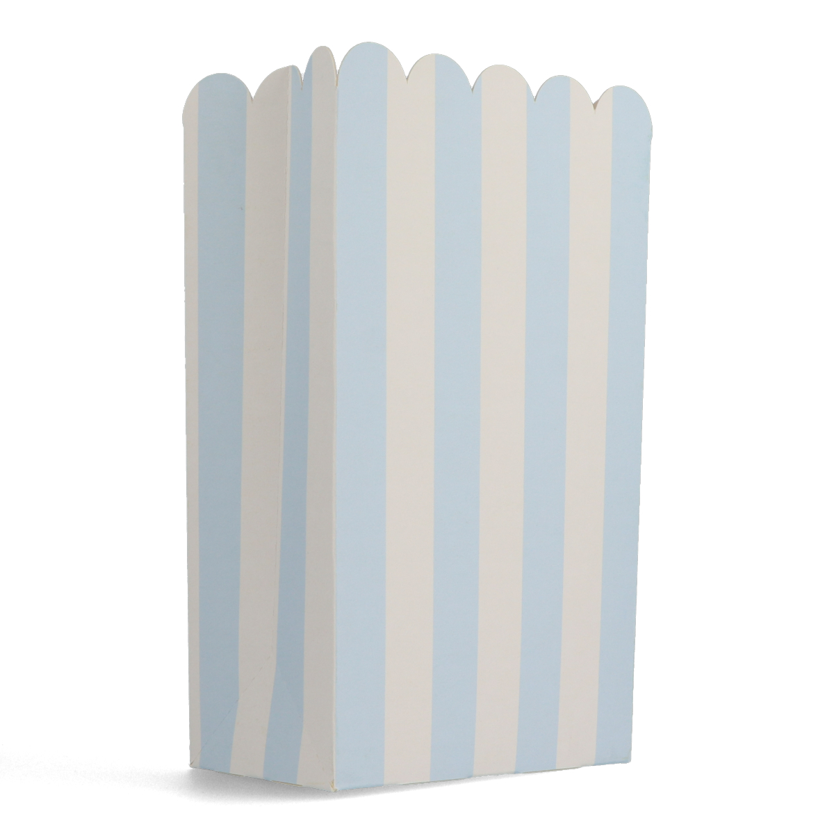 Popcorn bag with light blue striped print