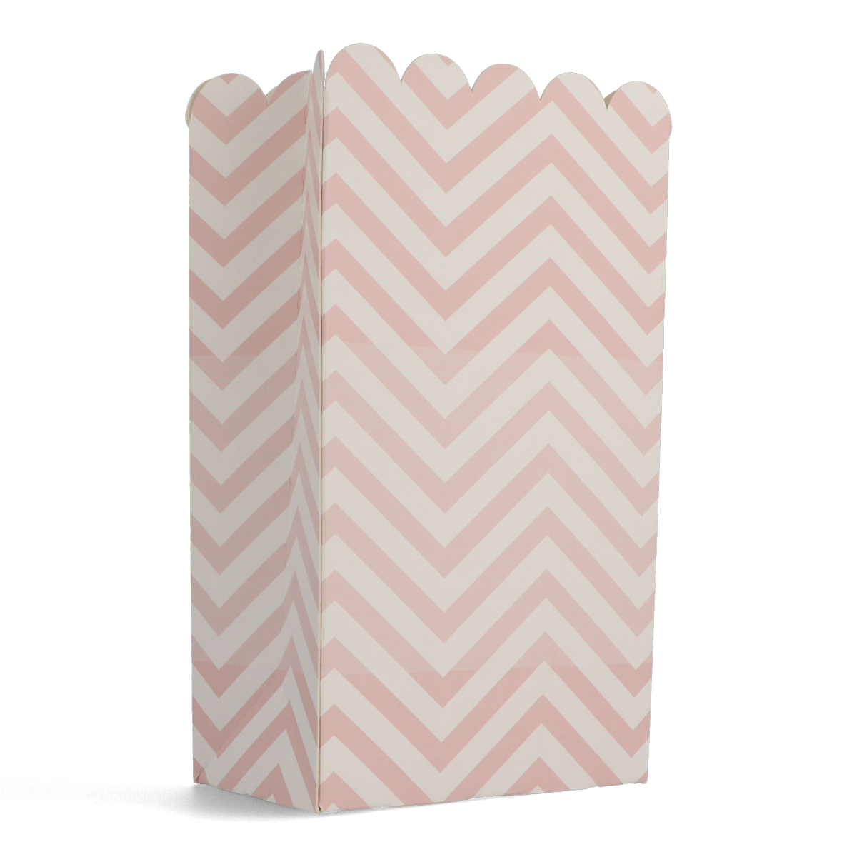 Popcorn bag with pink zigzag pattern