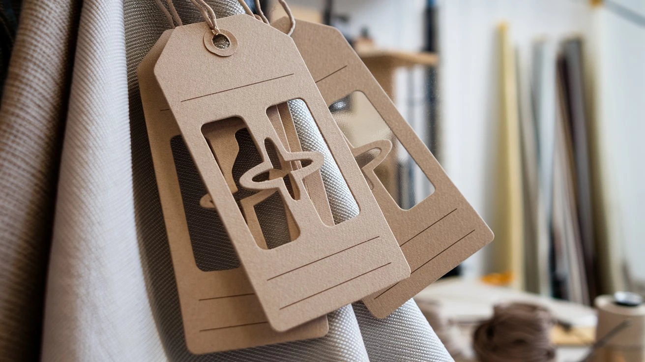 Hangtags with logo cutout