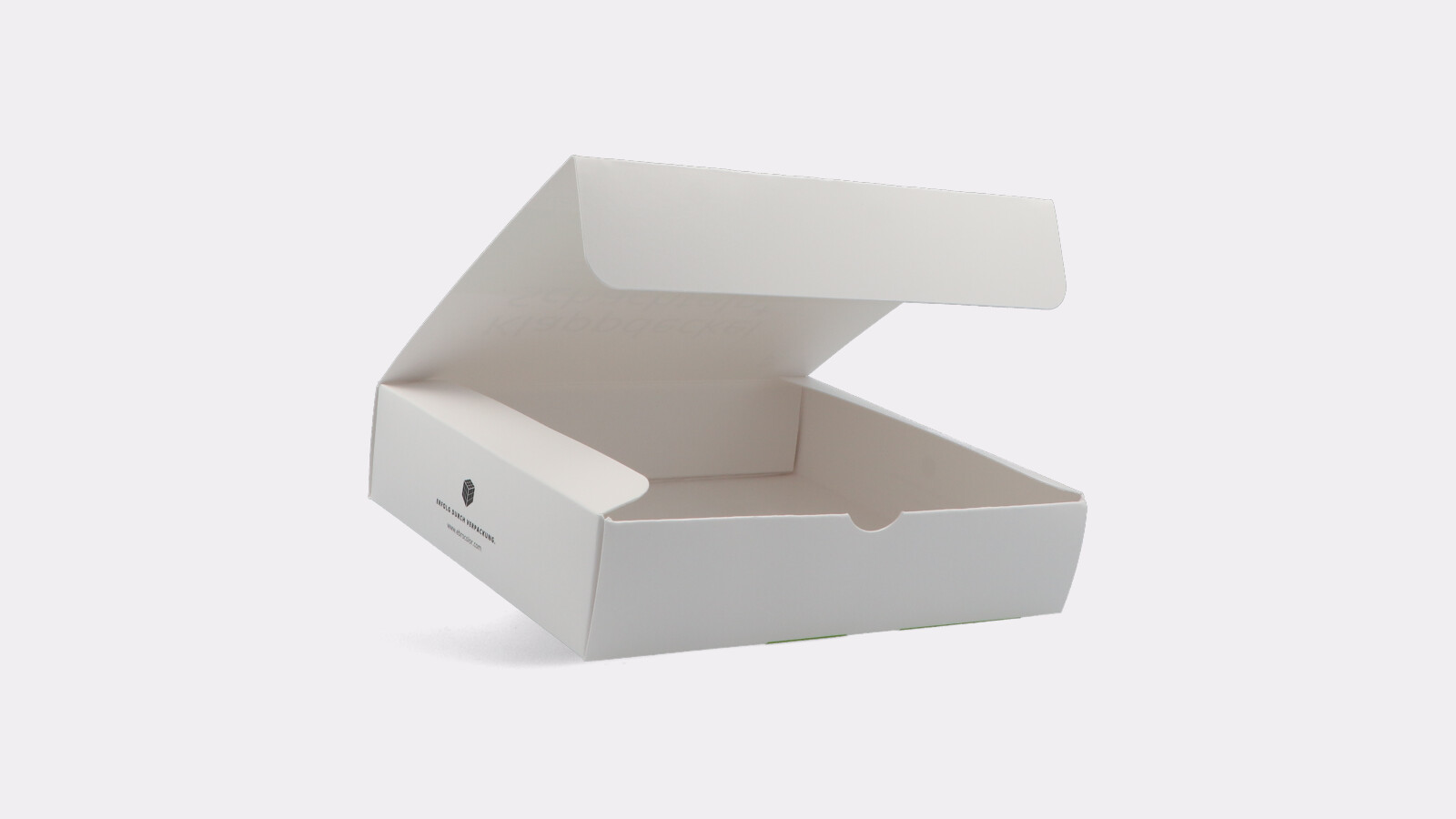 Particularly aesthetic: the dust flaps of the hinged lid box from Ebro Color are attached to the bottom part
