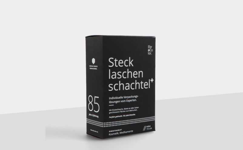Schwarzer Flatschachtel-Karton – ideal für elegante und hochwertige Verpackungslösungen.